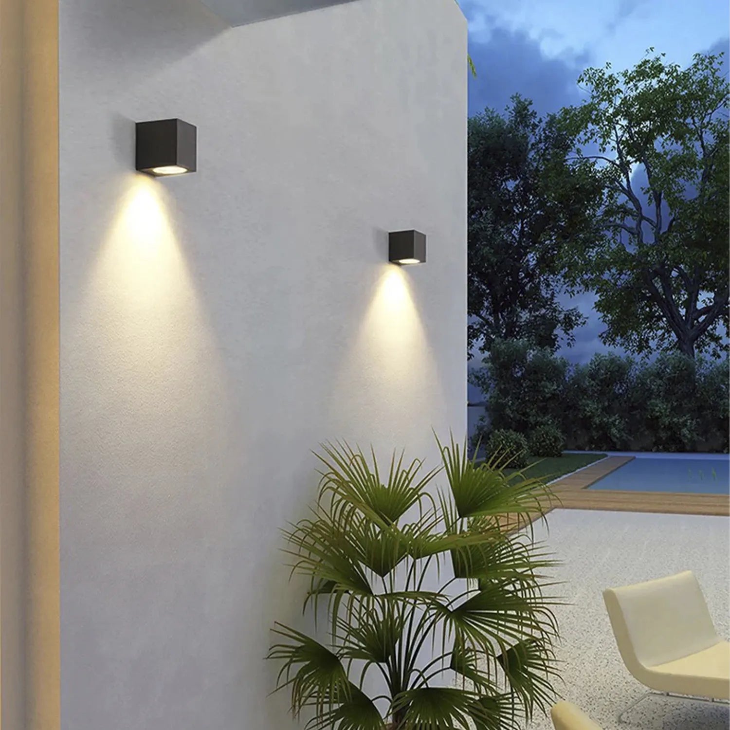 Aplique Led de Parede GU10 preto cúbico