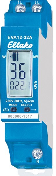 CONTADOR MONOFÁSICO COM RESET MÁX. 32A EVA12-32A