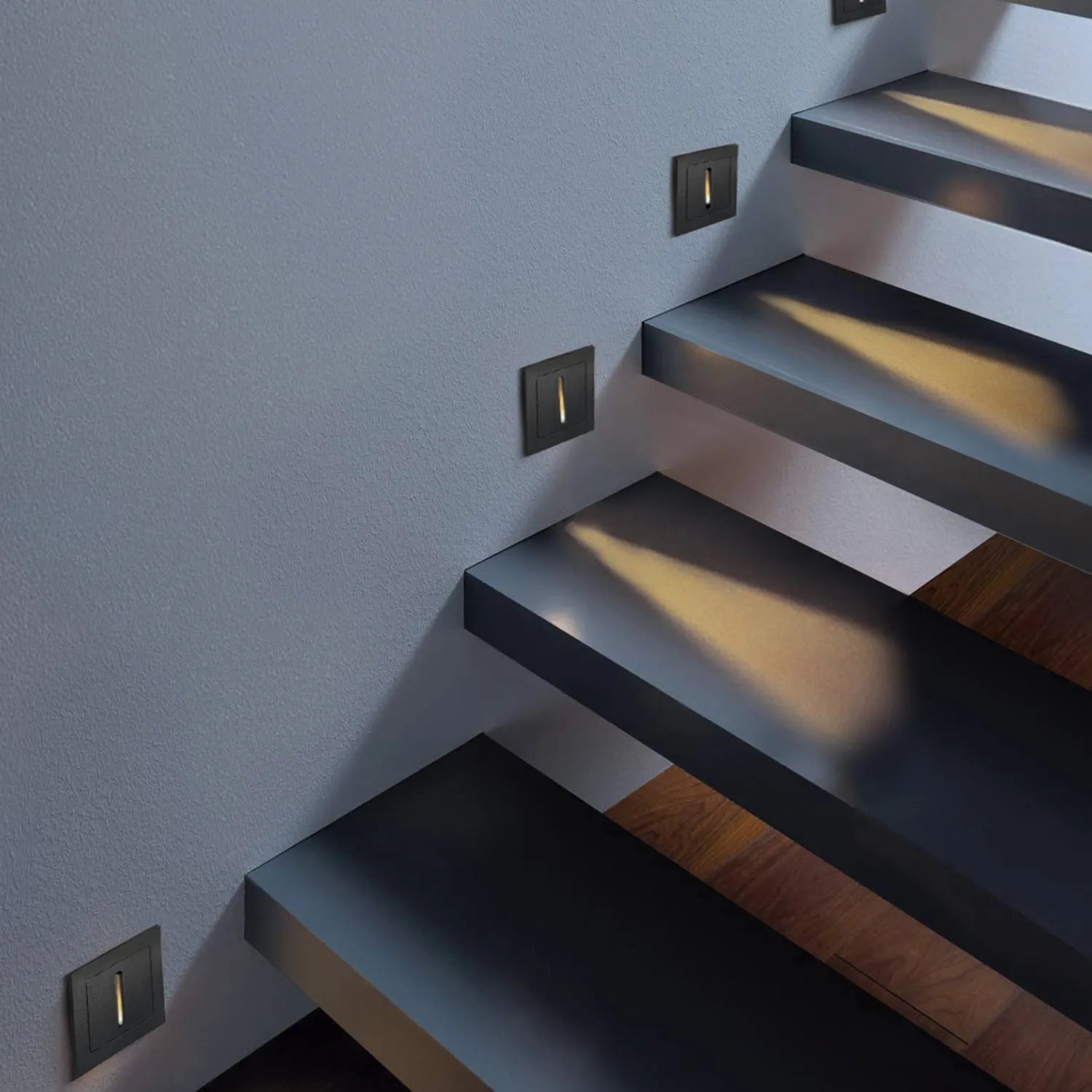 Aplique Led de Parede 3W 110lm preto retangular