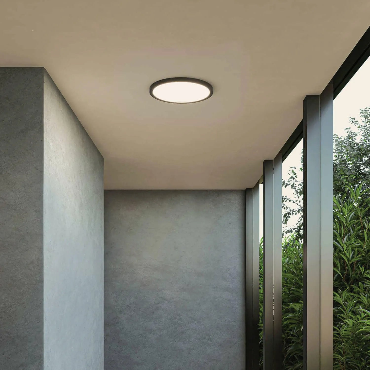 Plafon Led Super Slim C/ sensor microondas preto 18W