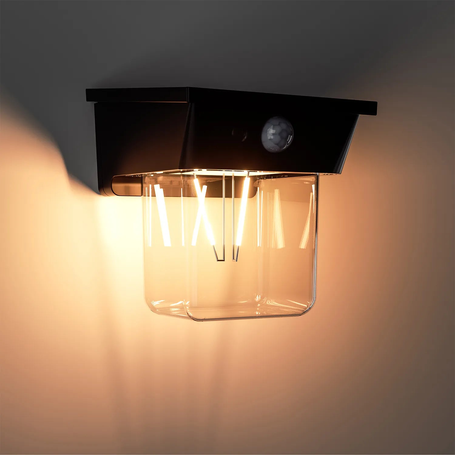 Aplique LED solar com sensor 1.2W