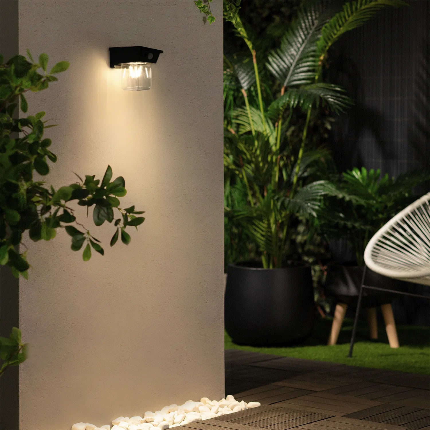 Aplique LED solar com sensor 1.2W