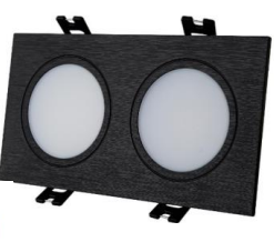 Encastre de Teto Orientável Flat 2xSQ IP – Preto Mate / Branco Mate