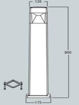 Balizador ELISA 800 IP55 – Preto / Cinza / Branco