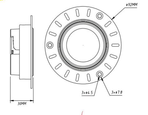 P9130- Trimless Orientável – Foco encastrável sem aro em policarbonato