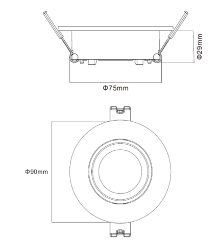 P03 – Foco encastrável orientável em PVC (branco)