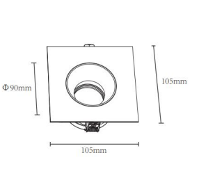 Encastre de Teto Orientável Wave SQ – Preto Mate / Branco Mate