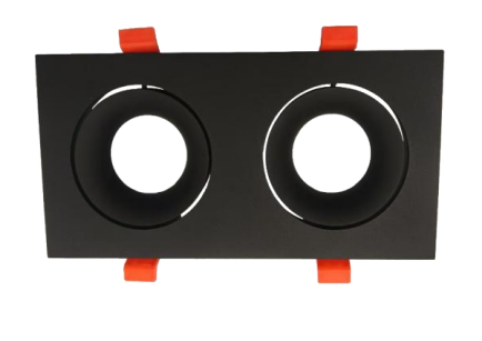 Encastre de Teto Orientável Wave SQ 2L – Preto Mate / Branco Mate