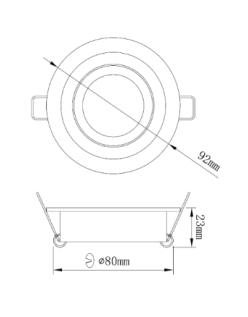 Encastre de Teto Orientável Plano 1022 – Preto Mate / Branco Mate