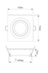 Encastre de Teto Orientável Plano 1021 – Preto Mate / Branco Mate