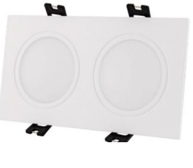 Encastre de Teto Orientável Flat 2xSQ IP – Preto Mate / Branco Mate