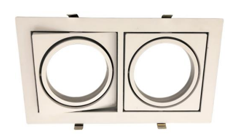 Encastre de Teto Orientável 2208 2L AR111 – Preto Mate / Branco Mate