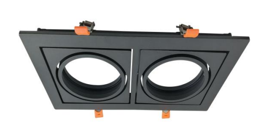 Encastre de Teto Orientável 2208 2L AR111 – Preto Mate / Branco Mate