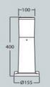Balizador VIRGILIO 500 IP55 – Preto / Cinza / Branco