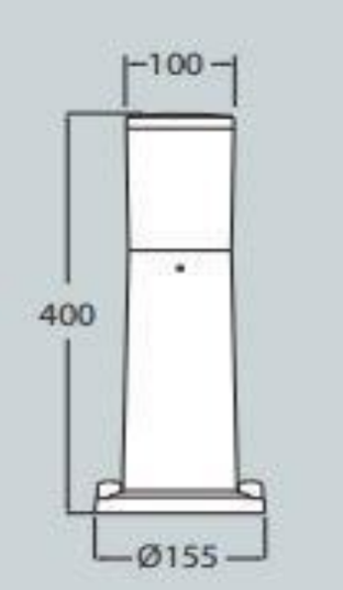 Balizador AMELIA 400 IP55 – Preto / Cinza / Branco