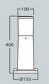 Balizador AMELIA 400 IP55 – Preto / Cinza / Branco