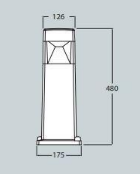 Balizador ELISA 500 IP55 – Preto / Cinza / Branco