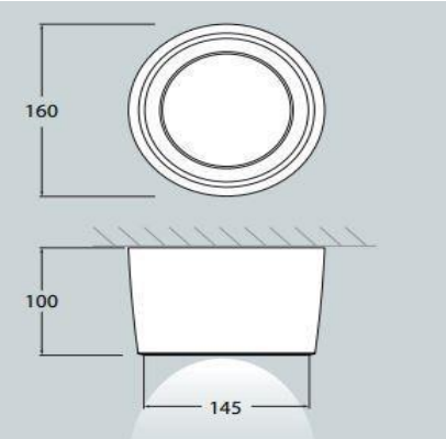 Aplique de Parede LIVIA 160 IP55 – Preto / Cinza / Branco