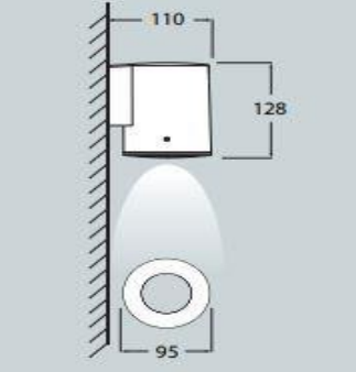 Aplique de Parede FRANCA 90 1L IP55 – Preto / Cinza / Branco