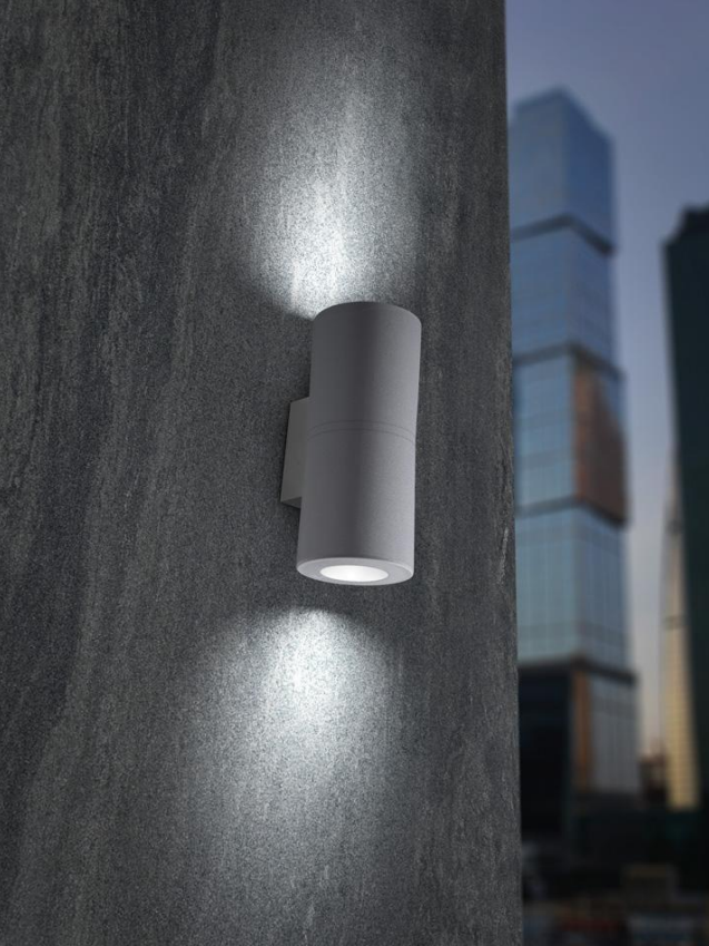 Aplique de Parede FRANCA 90 2L IP55 – Preto / Cinza / Branco