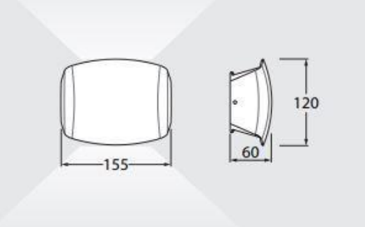 Aplique de Parede ABRAM 150 IP55 – Preto / Cinza / Branco