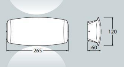 Aplique de Parede ABRAM 270 IP55 – Preto / Cinza / Branco