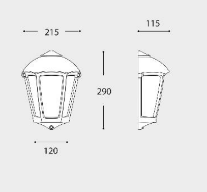 Aplique de Parede Exterior FABIO IP55 – Preto / Cinza / Branco