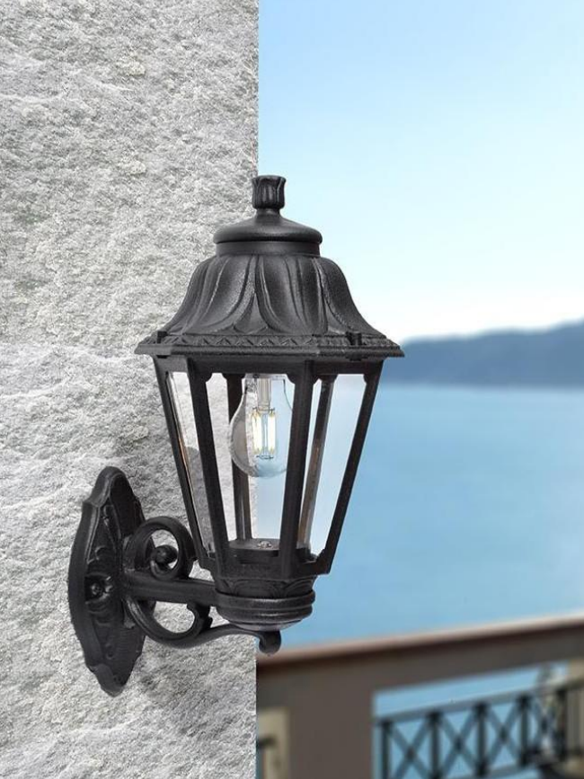 Aplique de Parede Exterior BISSO/ANNA IP55 – Preto / Branco