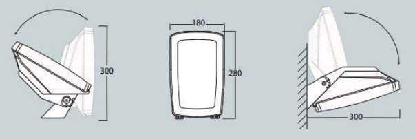 Aplique de Parede e Teto GERMANA IP66 – Preto / Cinza / Branco