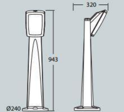 Balizador PINELA 1L IP55 – Preto / Branco