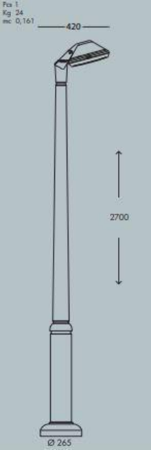 Luminária Pública EKTOR 2500/GIORGIO IP66 – Preto