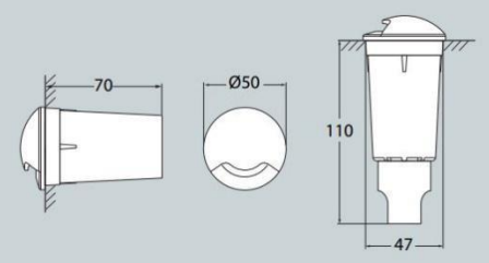 Foco encastrável de chão ALDO 1L IP67 – Preto / Cinza / Branco
