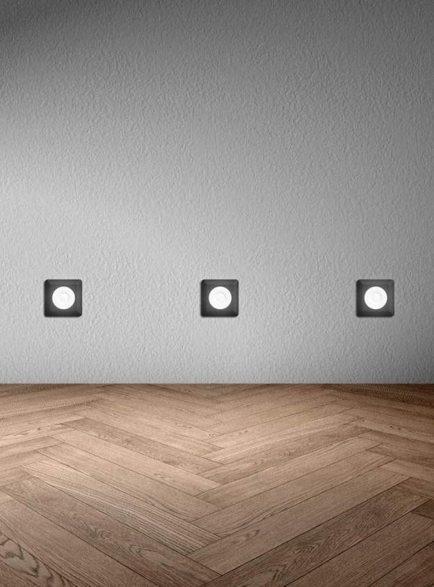 Aplique de Parede Exterior ALDO SQ IP67 – Preto / Cinza / Branco