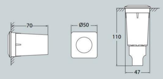 Aplique de Parede Exterior ALDO SQ IP67 – Preto / Cinza / Branco