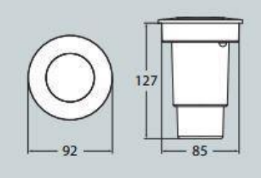 Foco encastrável de chão Exterior CECI 90 IP67 – Preto / Cinza