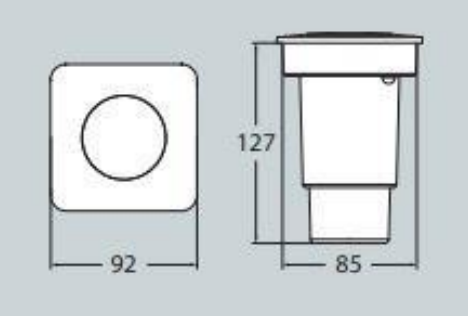 Foco encastrável de chão exterior CECI 90 SQ IP67 – Cinza