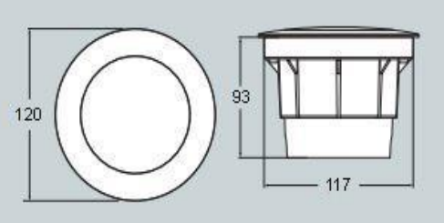 Foco de Chão CECI 120 IP67 – Preto / Cinza