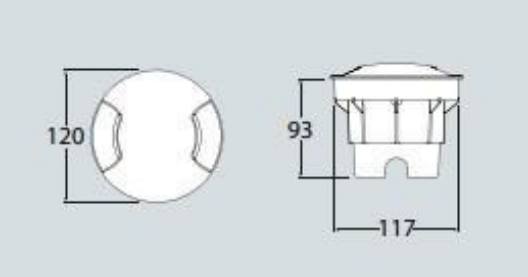 Foco de Chão CECI 120 2L / 3L IP67 – Preto / Cinza