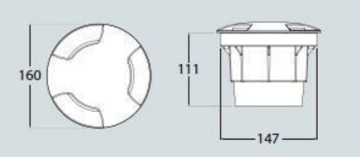 Foco de Chão CECI 160 3L IP67 – Preto / Cinza