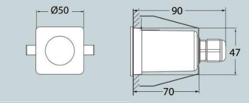 Aplique de Teto Exterior TERESA SQUARE IP67 – Preto / Cinza / Branco