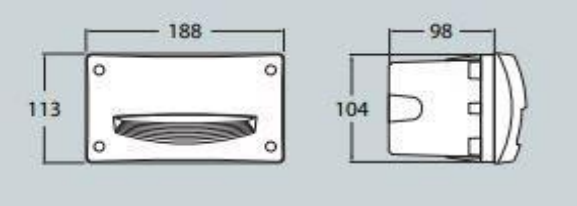 Aplique de Parede Exterior LETI 200 HS IP66 – Preto / Cinza / Branco