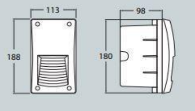 Aplique de Parede Exterior LETI 200 VP IP66 – Preto / Cinza / Branco