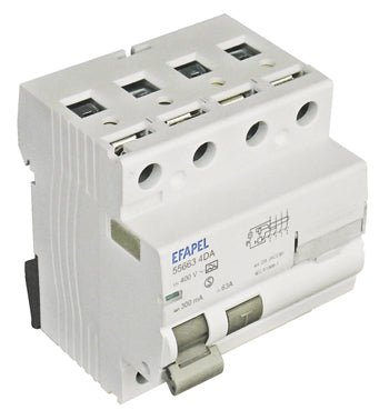 Interruptor Diferencial 4Polos 25A 300mA Classe AC (556254DC - EFAPEL) - Boutique das Lâmpadas