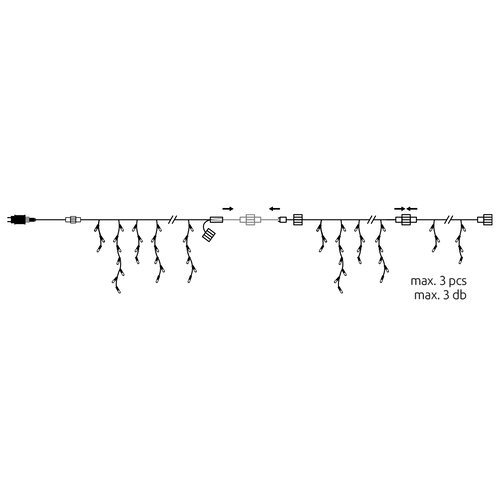 Cortina de Luzes LED de Natal Modee com Adaptador C2019 Expansível (100 LED/2m/70cm Altura)