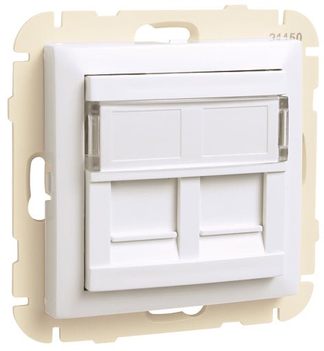 90442S - Aro com Módulo Duplo para Conetores RJ45 - Boutique das Lâmpadas