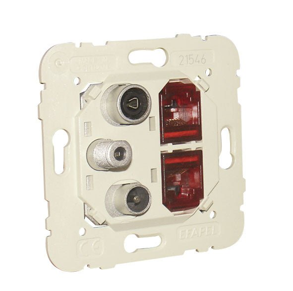 Tomada Mista R - TV - SAT - 2xRJ45 Cat. 6 UTP Estrela(21546 - Efapel) - Boutique das Lâmpadas